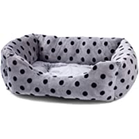Petface - Cama Cuadrada para Cachorros-Perro con Puntos Negros y Grises